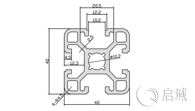 4040F铝型材图纸